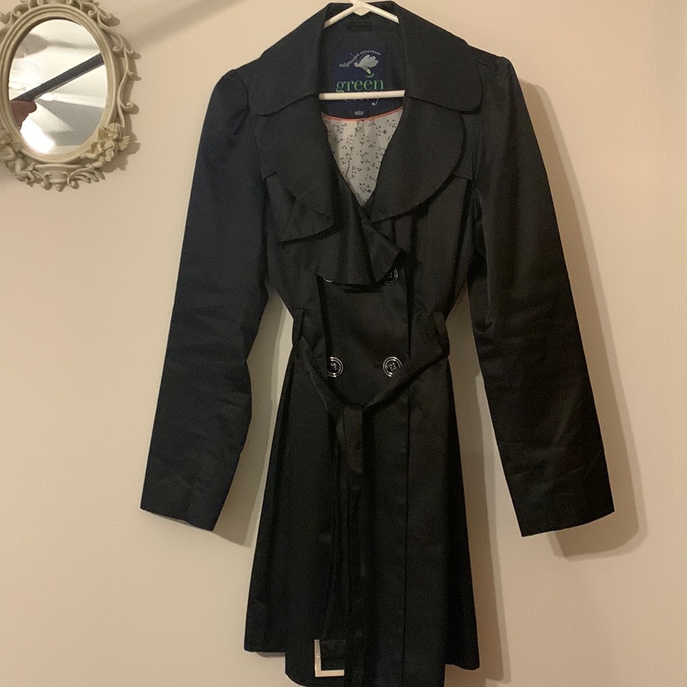 Green With Envy Black Trench Coat.